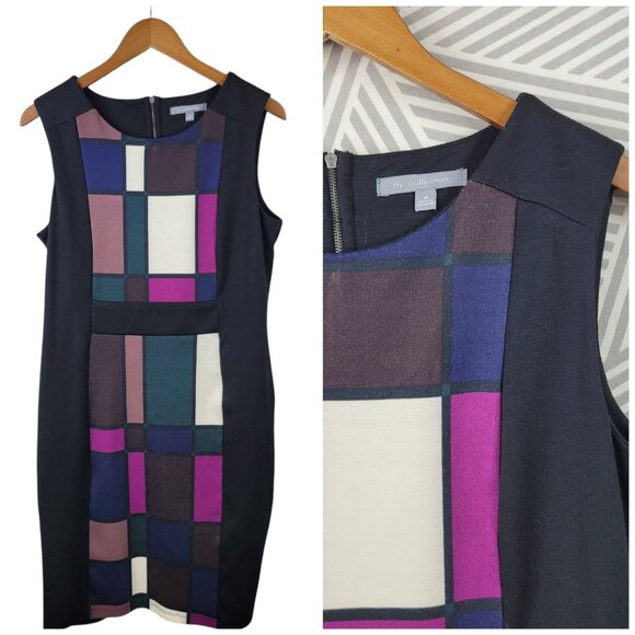 NY Collection Sheath Dress size Medium career evening black Geometric Classic - Picture 1 of 6